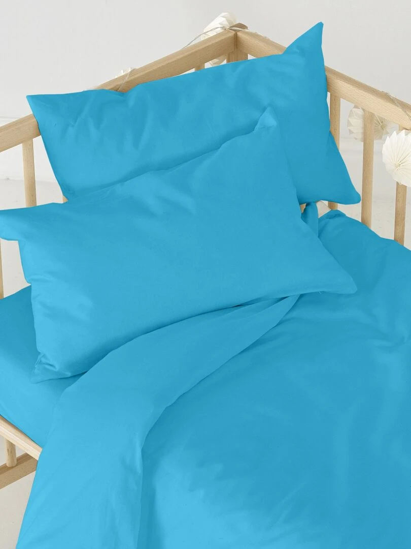 Drap housse Basic Berceau "Happyfriday"   Bleu turquoise