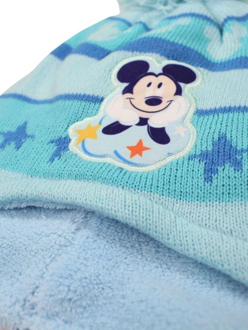 Disney   Bonnet garçon imprimé Mickey   Bleu clair