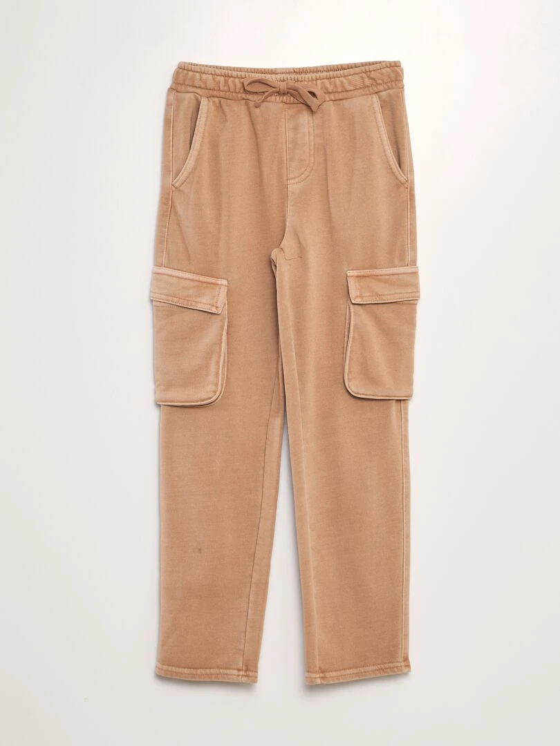 Pantalon droit avec poches à rabat Marron