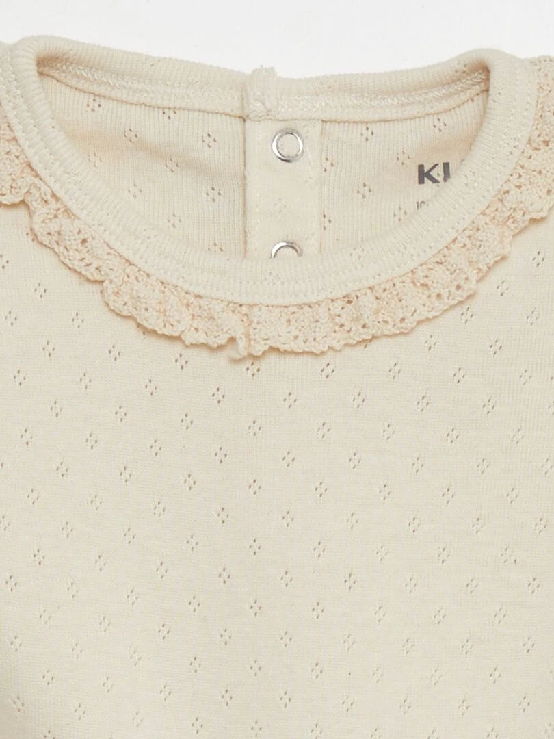 Body en maille pointelle   Beige