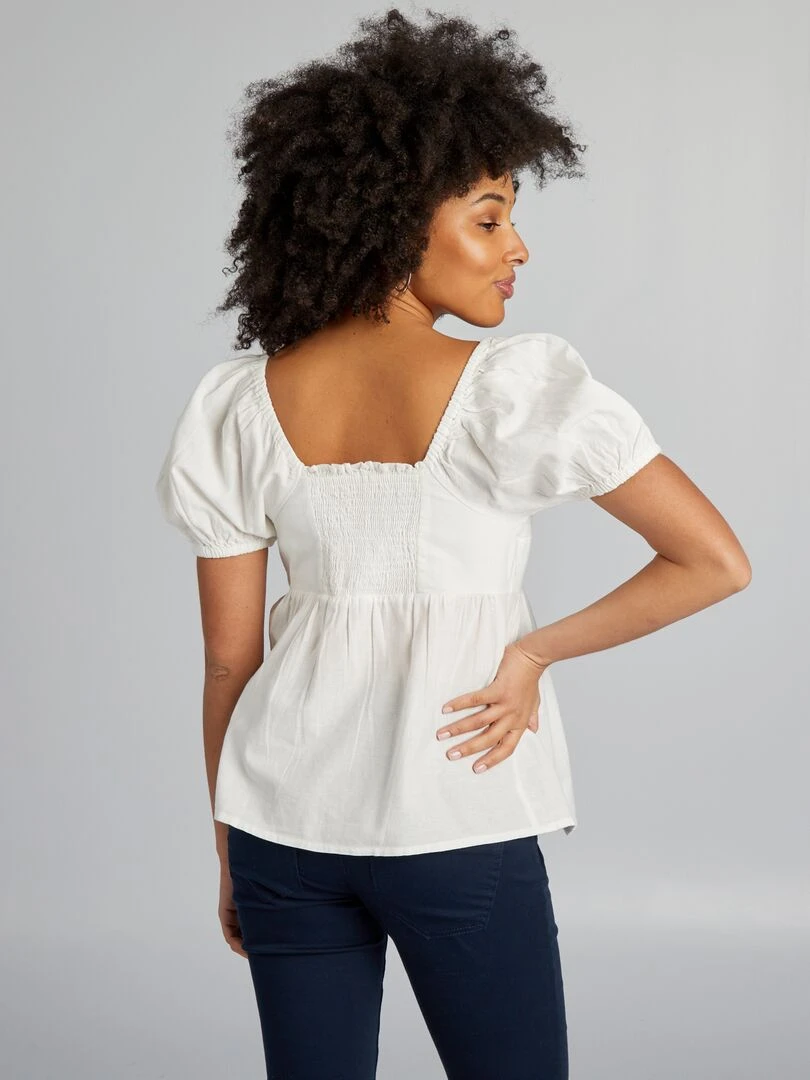 Blouse grossesse en lin   blanc