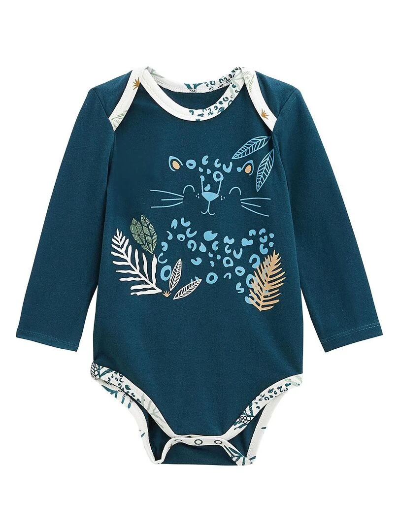 Lot de 2 bodies bébé manches longues Borneo   Bleu