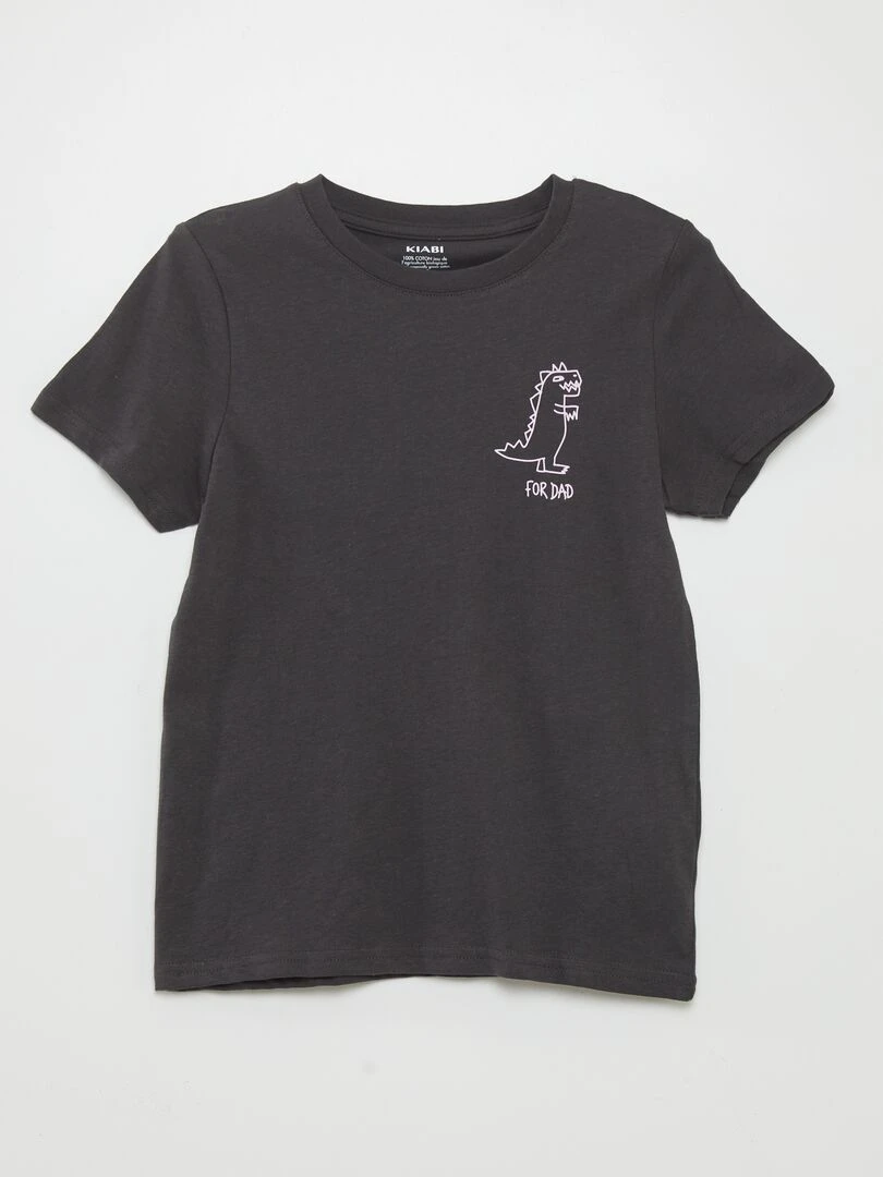 T shirt en coton imprimé GRIS