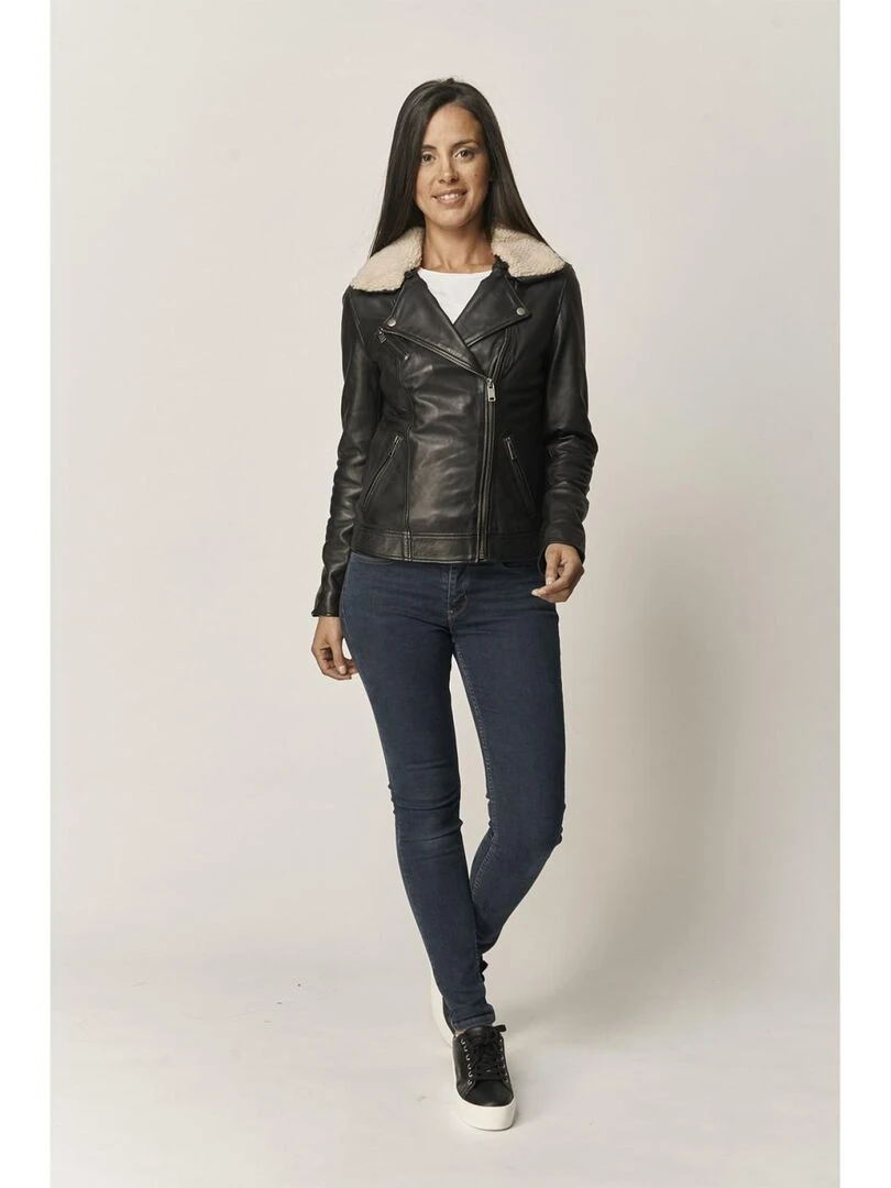 Lee Cooper Veste manches longues cuir regular fit BARTIMEE Noir