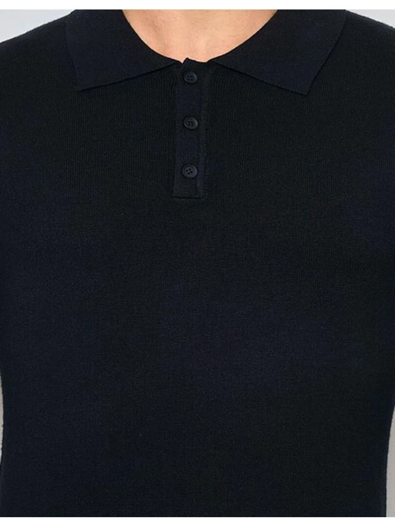 Pull col polo Kebello Noir Noir