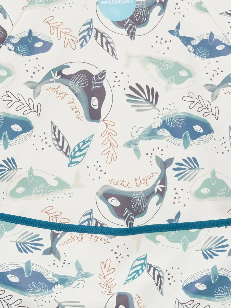 Bavoir imperméable à poche   Bleu