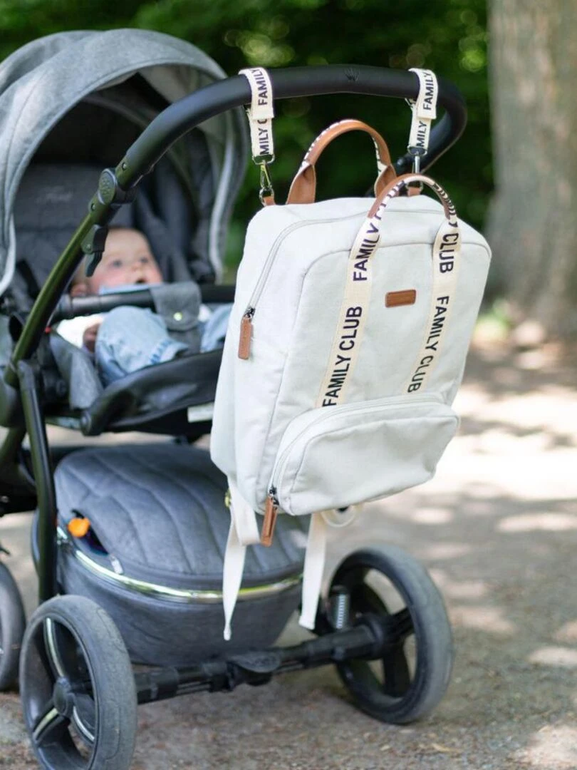 Sac à dos à langer Family club signature blanc cassé   Blanc