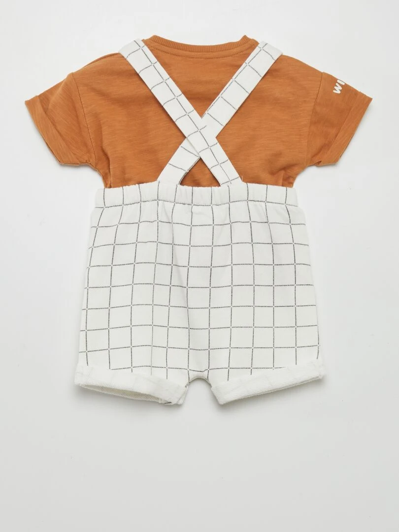 Ensemble salopette + t shirt 'Disney' 2 pièces Marron