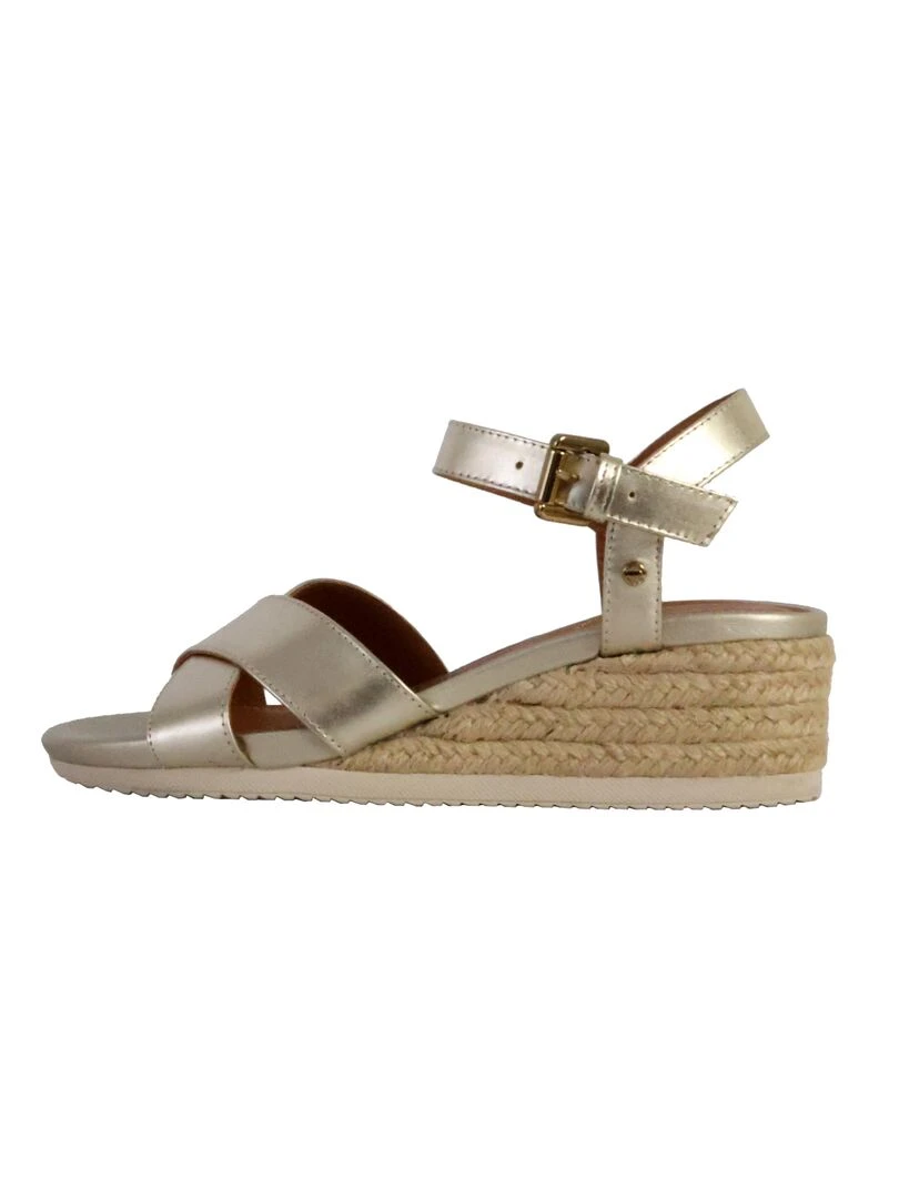 Sandale Compensée Cuir Geox Ischia D02HHC 00022 Doré/or