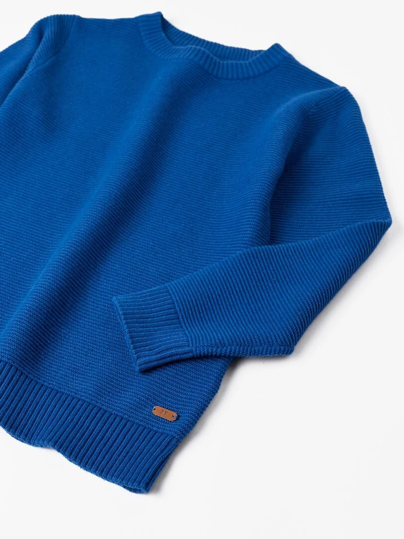 Pull en Maille de Coton pour Garçon  ATLANTIC COMPANY   Bleu foncé