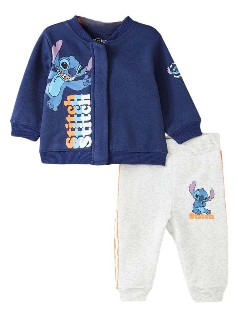 Disney Ensemble Veste pantalon bébé garçon Imprimé Lilo Et Stitch Bleu marine