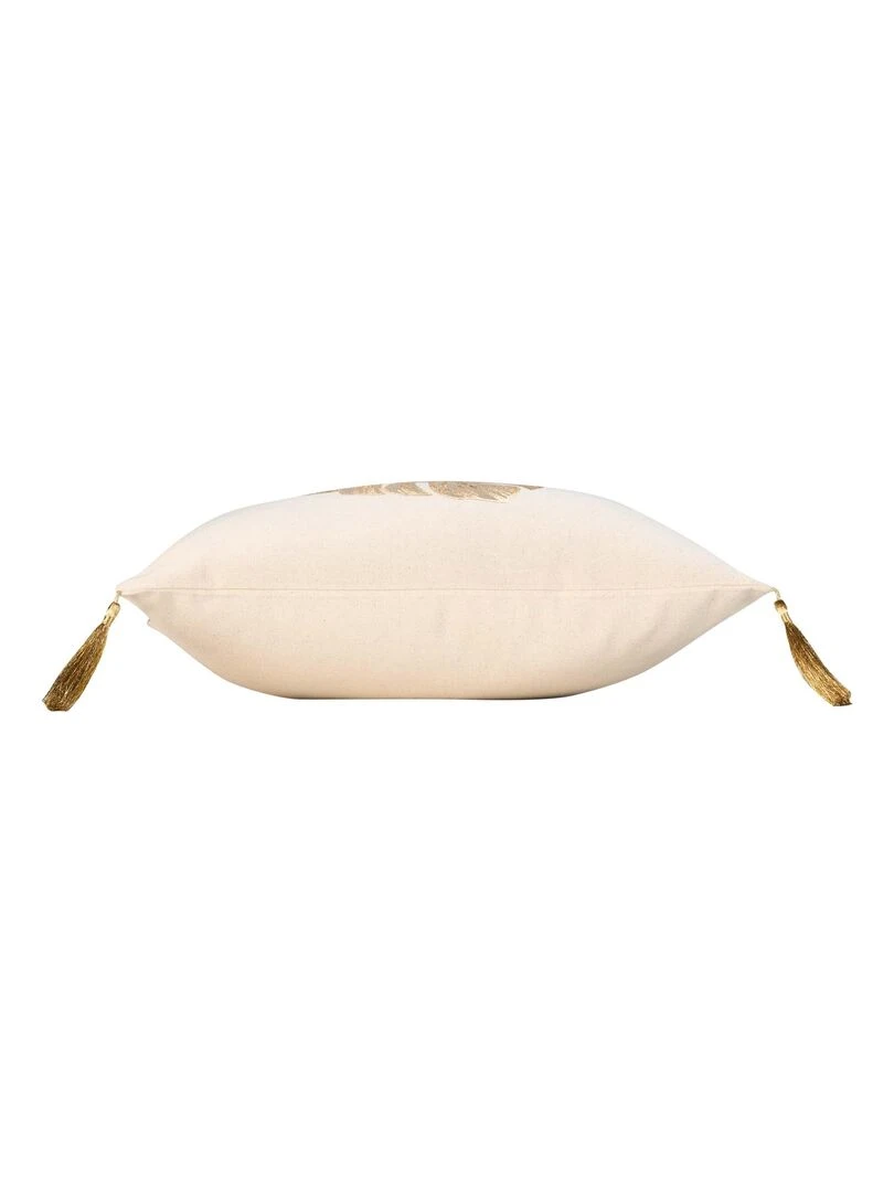 Coussin 40 x 40 cm Mogador feuille   Beige