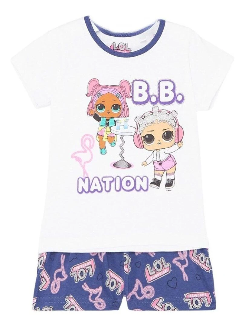 Lol Surprise Ensemble T shirt short fille Imprimé Lol Surprise Bleu marine