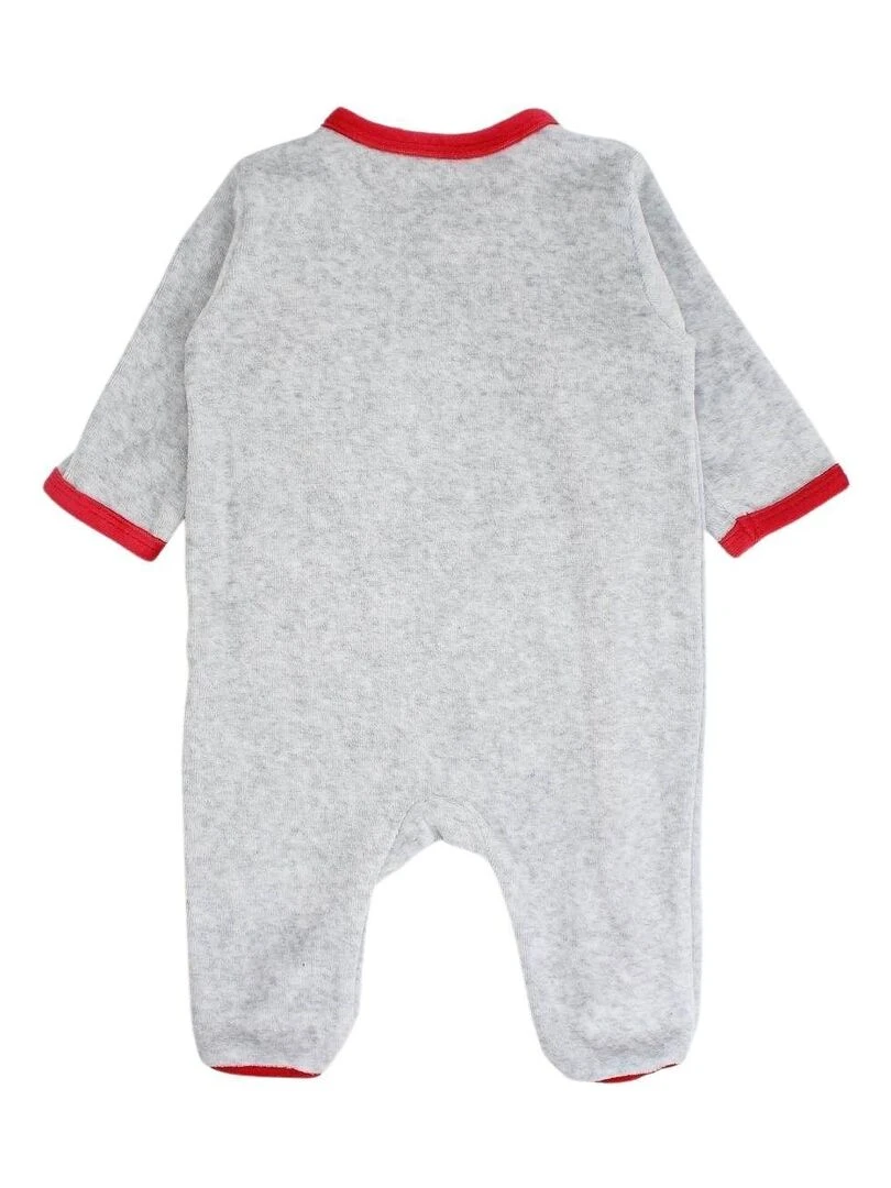Tom et Jerry Grenouillere bébé garçon imprimé Tom et Jerry en coton Gris