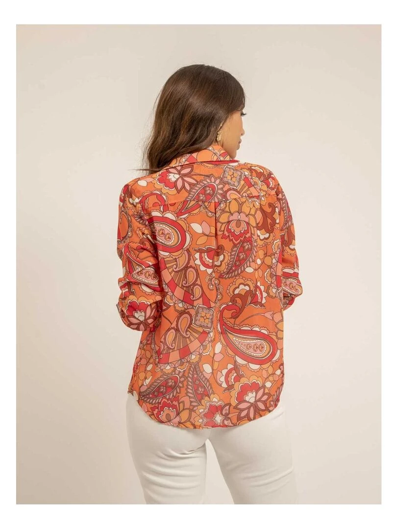 Chemise voile motifs ONICHI Orange