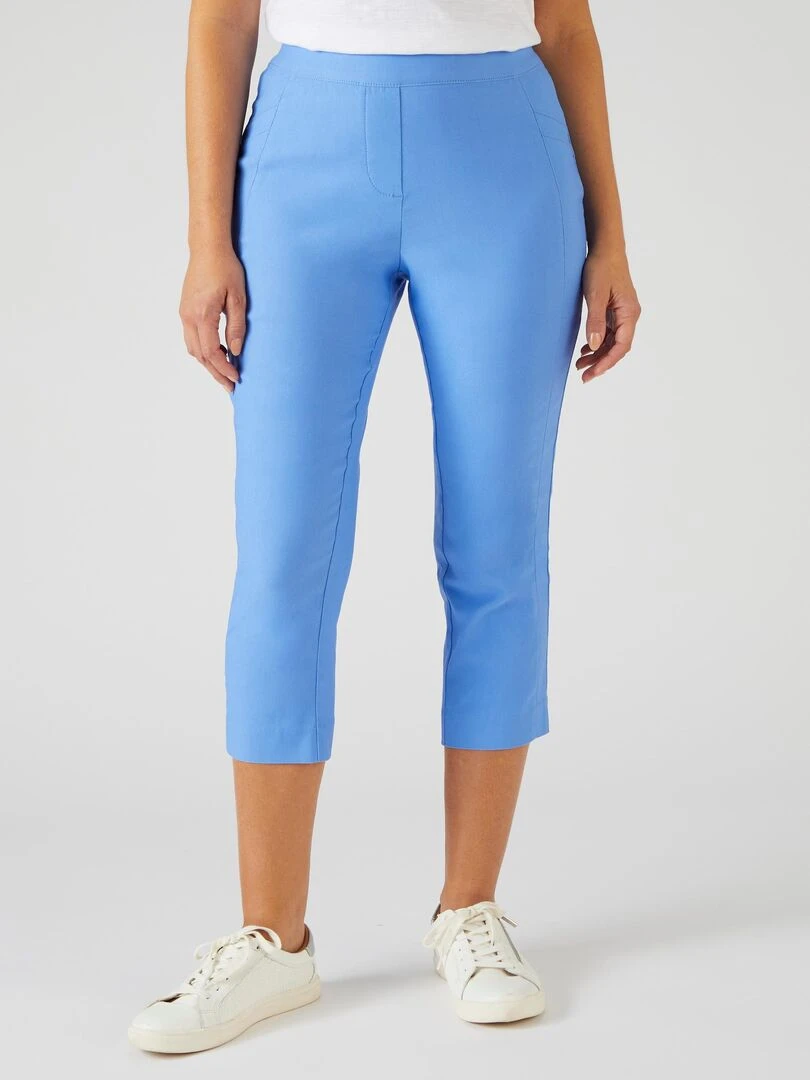 Pantacourt toile stretch Damart Bleu