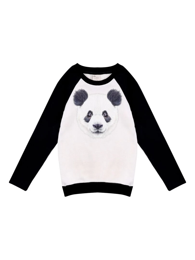 Sweat shirt Garçon  Beige Noir  PANDA   'LA FAUTE A VOLTAIRE'   Noir Beige Noir