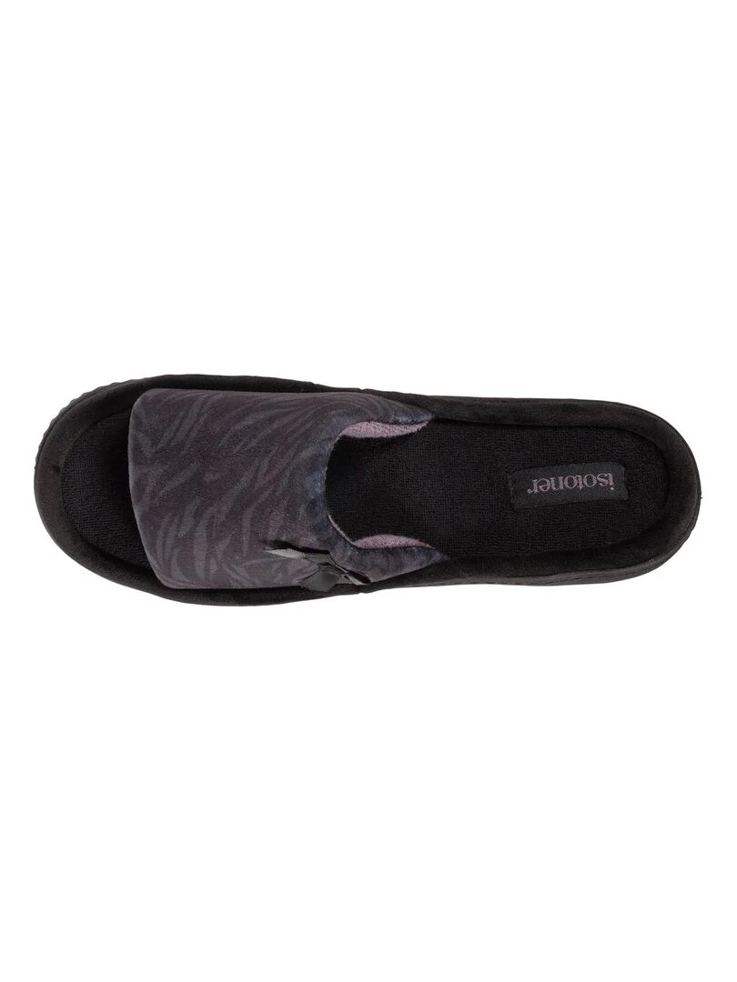 Chaussons Sandales Femme Zèbre Noir Noir