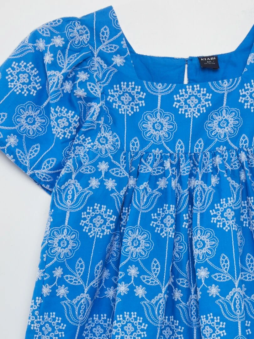 Robe avec broderies indiennes   Bleu