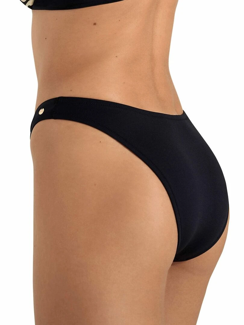 Bas maillot slip de bain bikini échancré taille basse Iceland   Noir