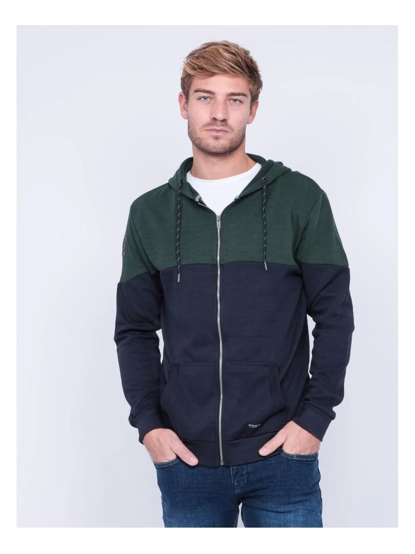 Sweat zippé capuche WICKER Vert