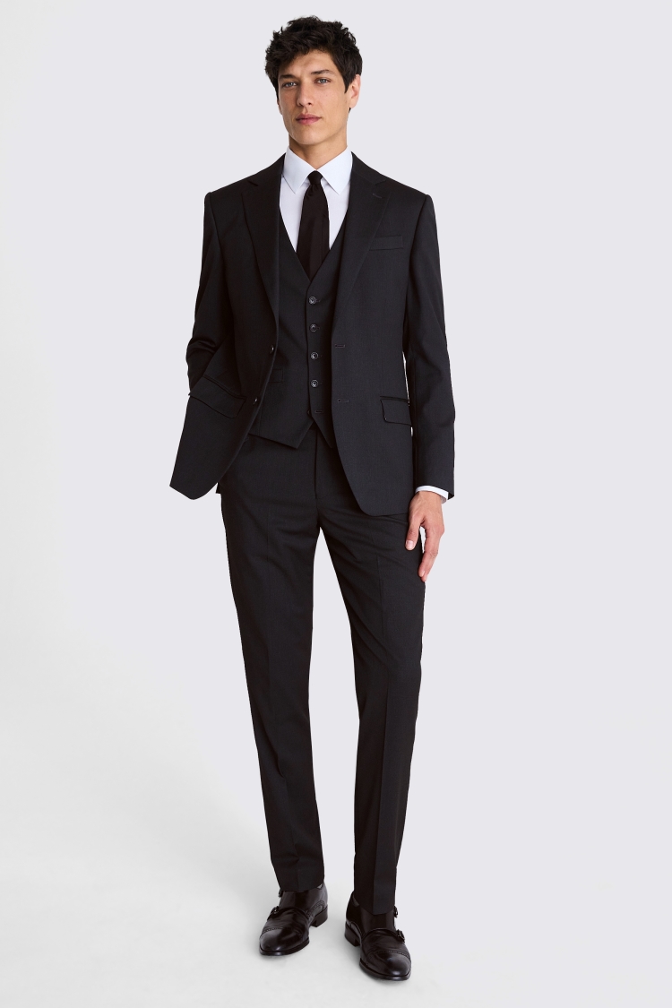 Regular Fit Blue Birdseye Trousers   Buy Online at Moss
