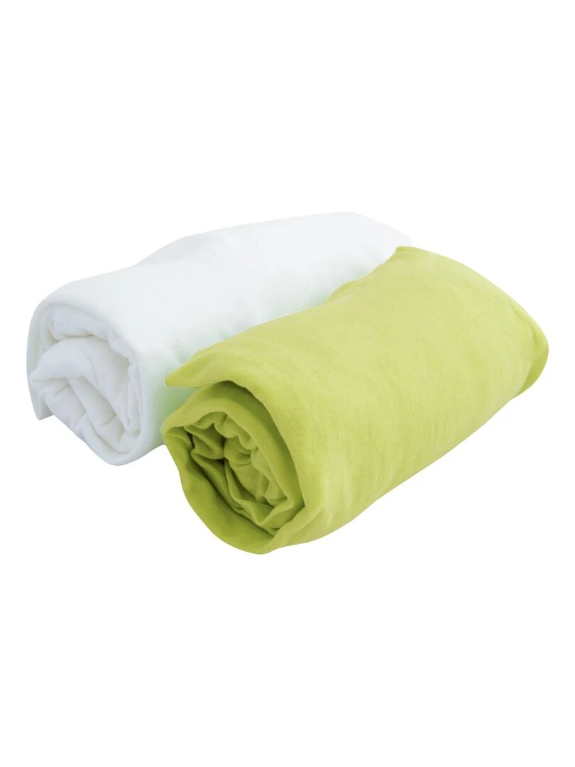 Duo de draps housse en jersey Vert clair