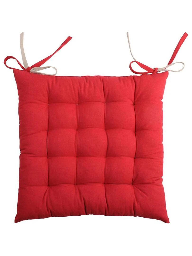 Galette de chaise bicolore Rouge