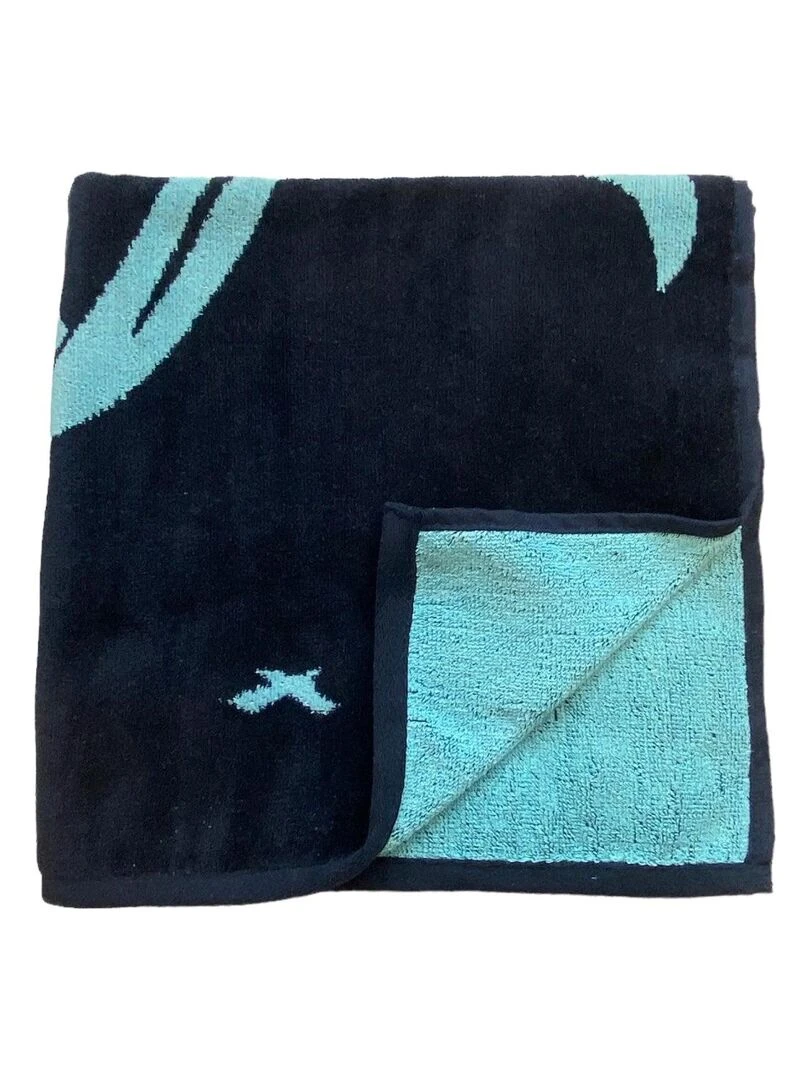 Serviette de plage éponge velours Jacquard Kisos 70x140 400g/m²   Bleu marine