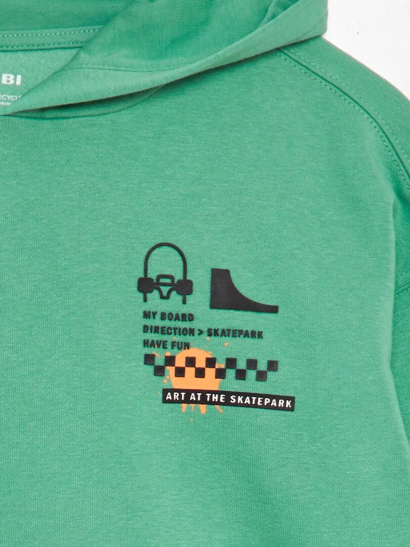 Sweat à capuche animé   Vert