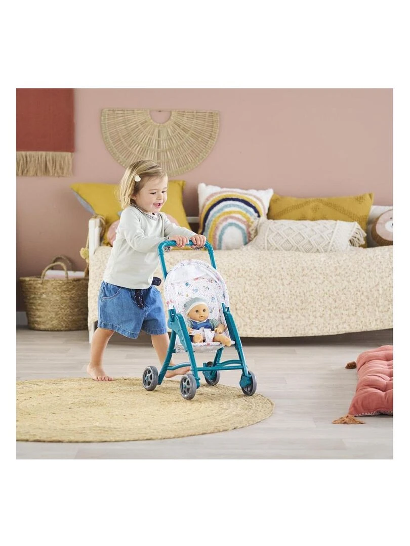 Poussette Oursons pour poupon 30 cm   Bleu