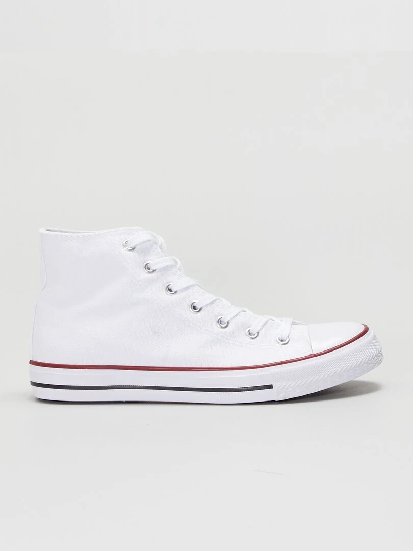 Baskets montantes en toile blanc