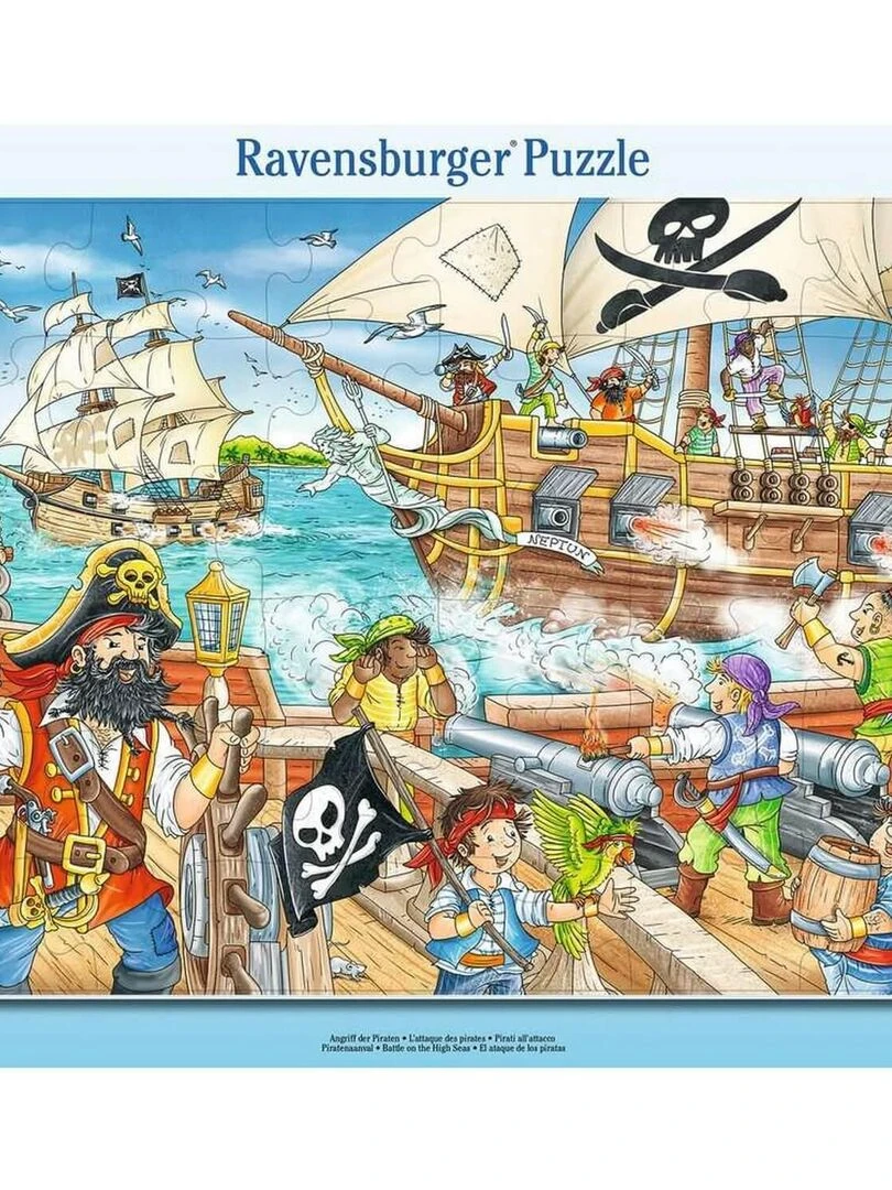 Puzzle cadre 36 pièces : L'attaque des pirates N/A