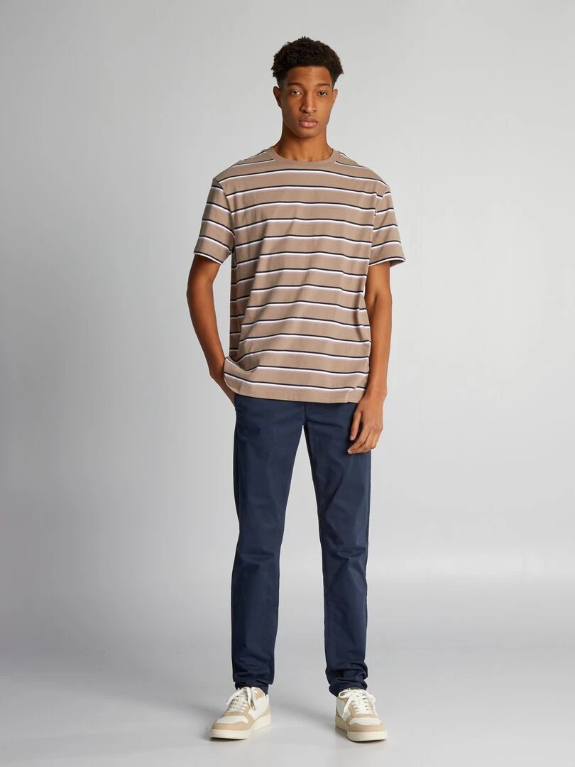 Chino slim L36 +1m90 bleu marine