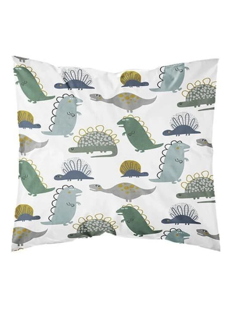Housse de couette 140x200 Kids Happy Dinorama + 1 taie 100% coton 57 fils Vert
