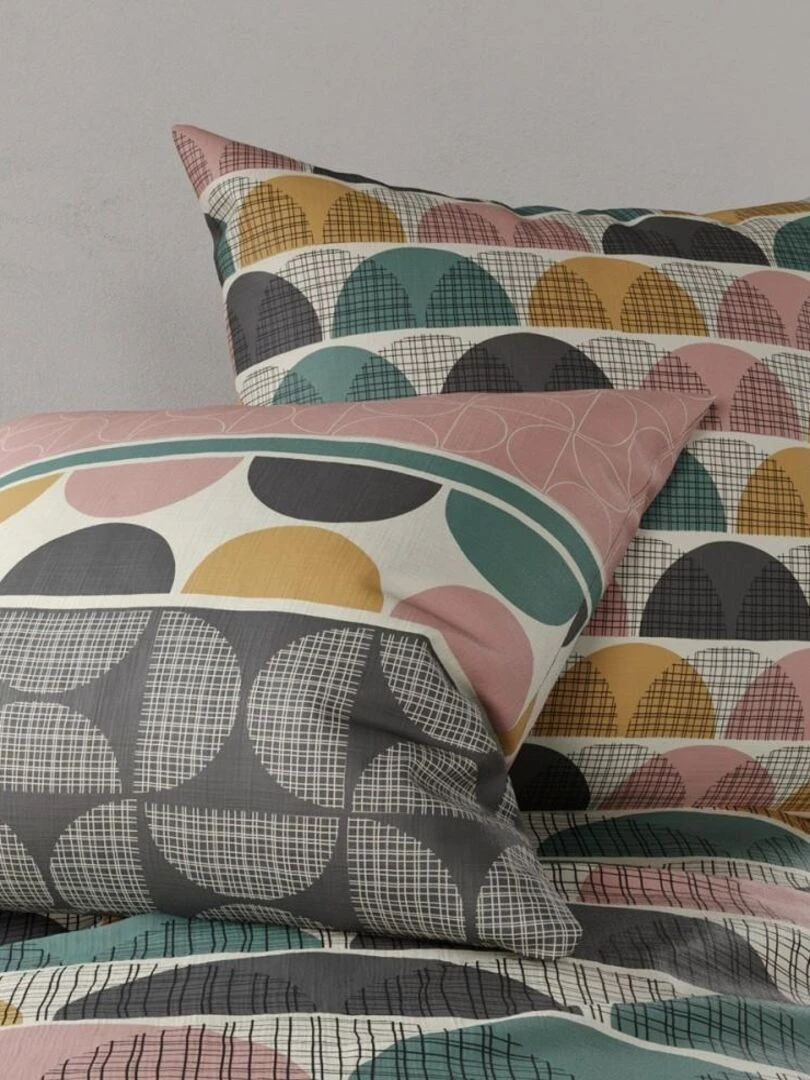 Housse de couette  Thanos + taie(s) coton 57 fils   Rose
