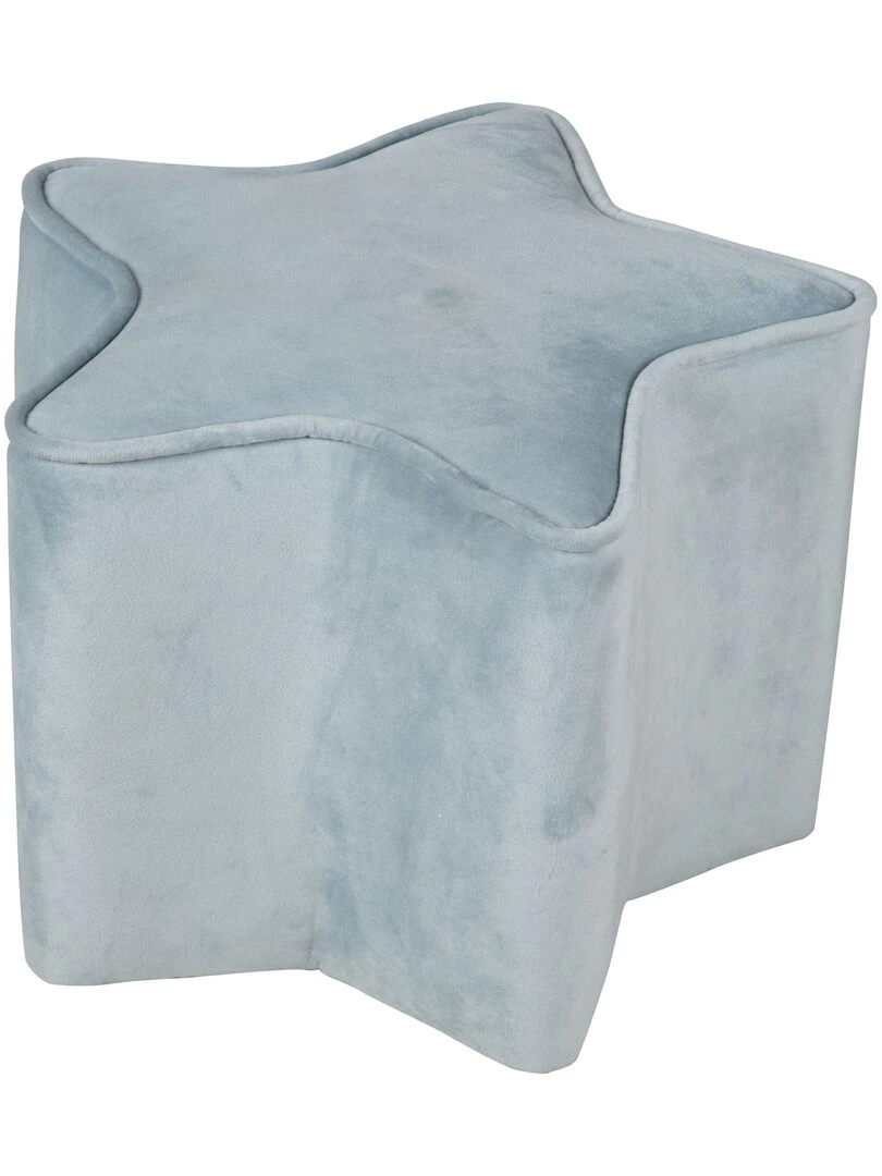 ROBA Tabouret en Forme d'Étoile pour Chambre Enfant "Lil Sofa" en Velours Doux Bleu Clair Bleu clair