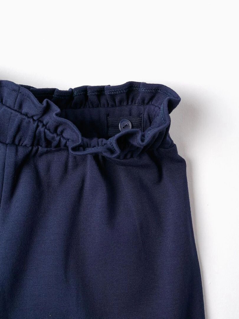 Pantalon en maille Punto Roma pour fille 'Wide Leg' manches longues SPRING BEGINS   Bleu foncé