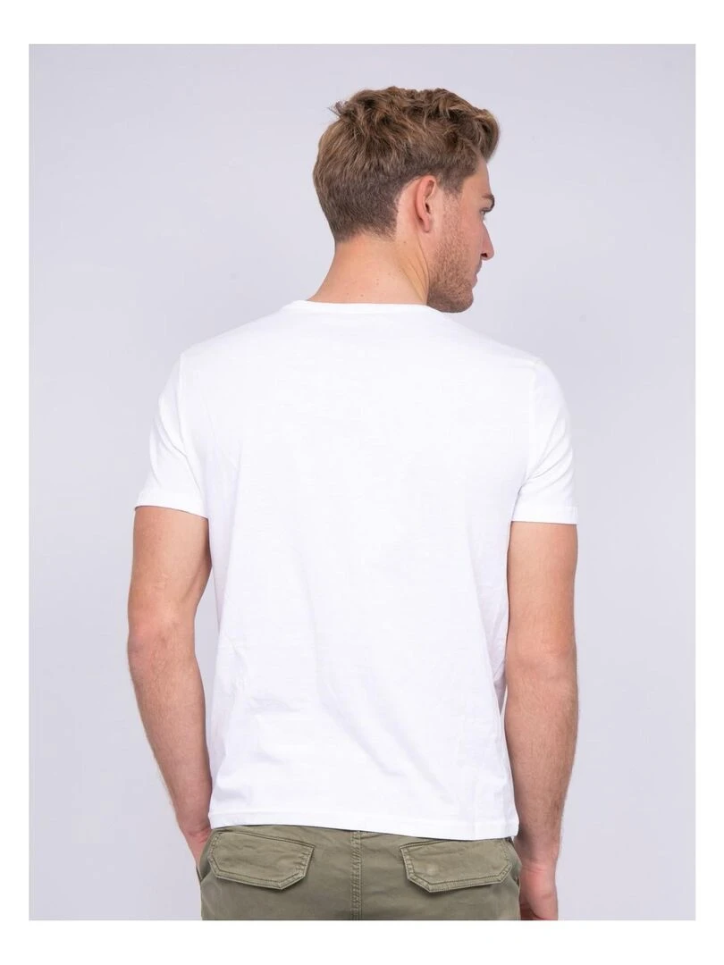 T shirt col rond pur coton NOHAN Blanc
