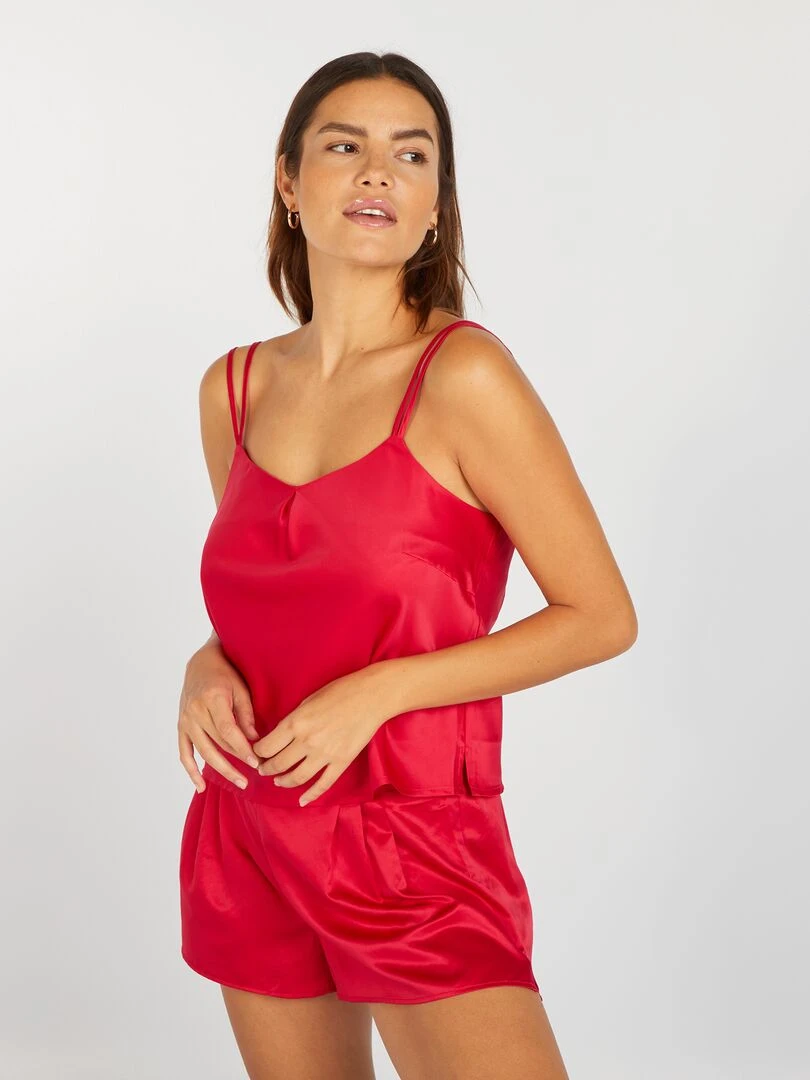 Débardeur de pyjama en satin 'Sans Complexe'   Rouge