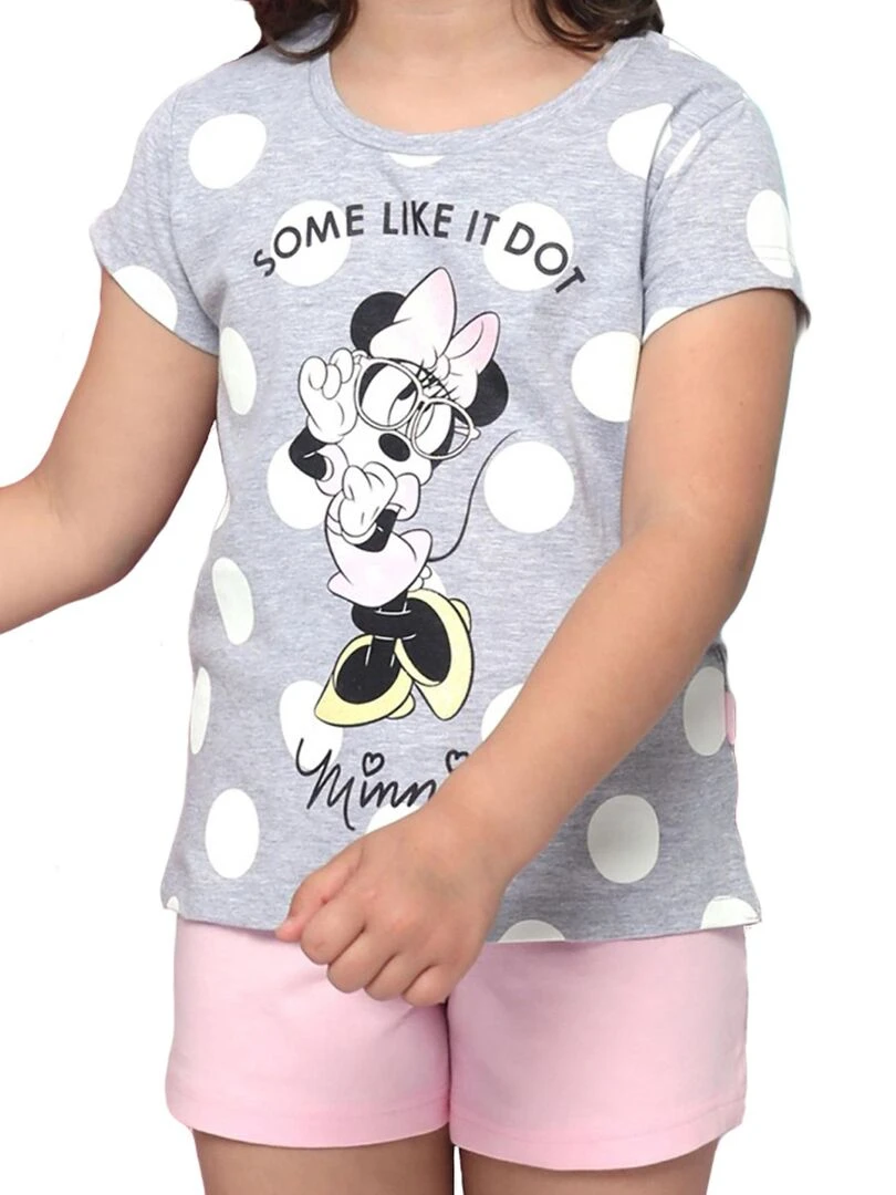 Pyjama short t shirt Minnie Dots Disney gris Gris