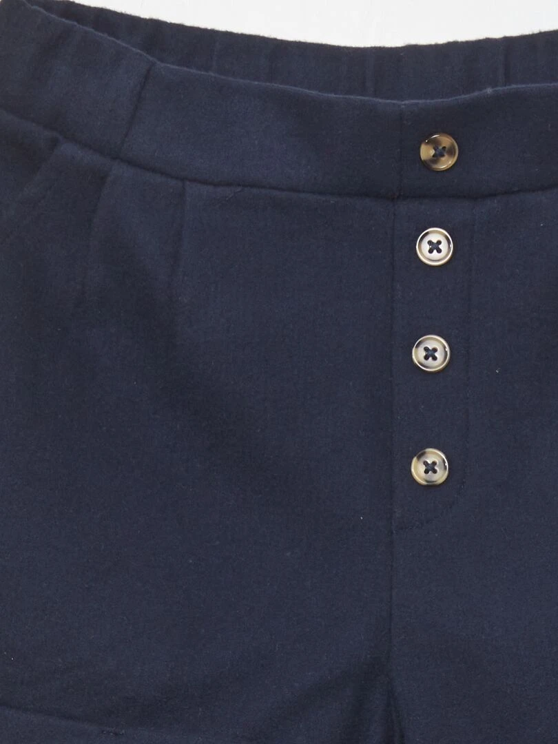 Short effet lainage   bleu marine