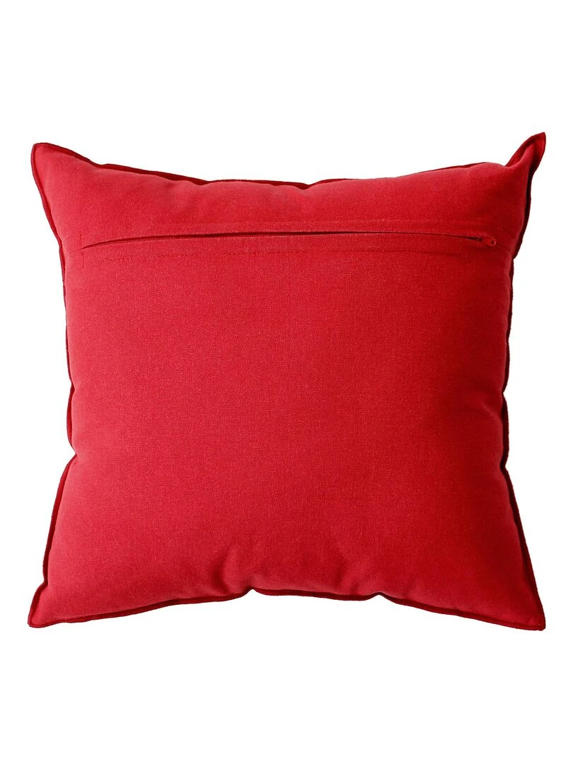 Coussin imprimé montagne et écureuil Ecru