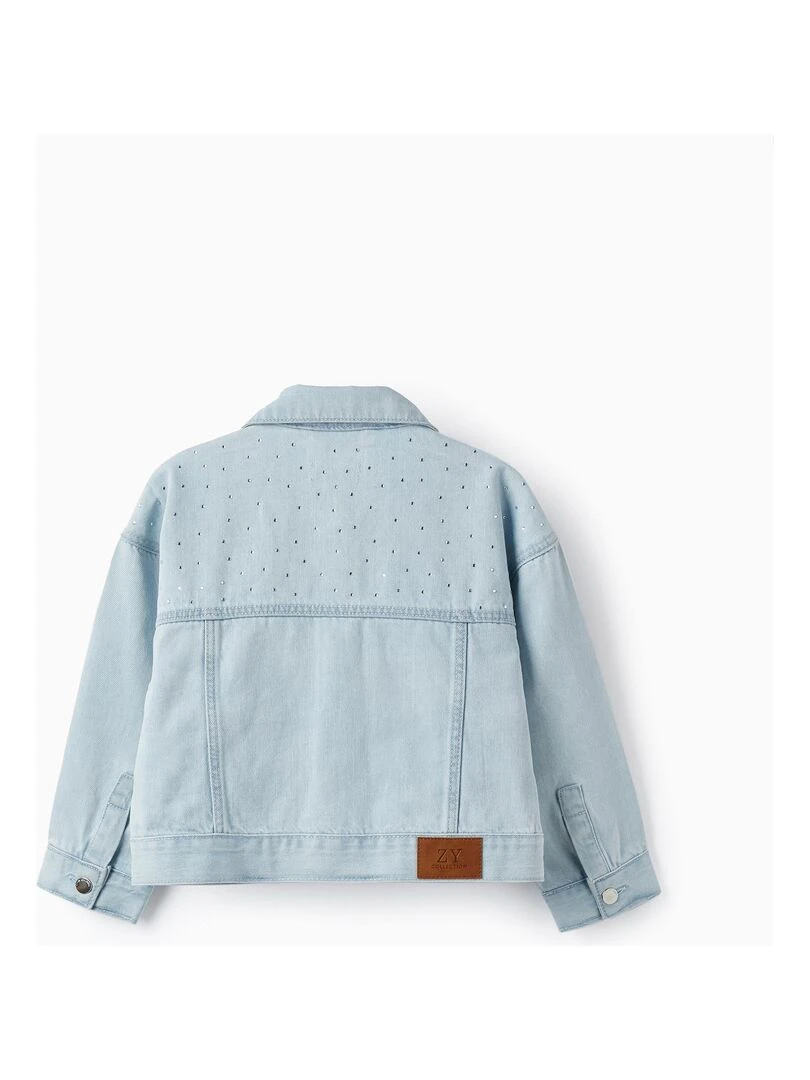 Veste en jean en coton avec des brillants pour fille 'Special Days' LETS PARTY Bleu clair