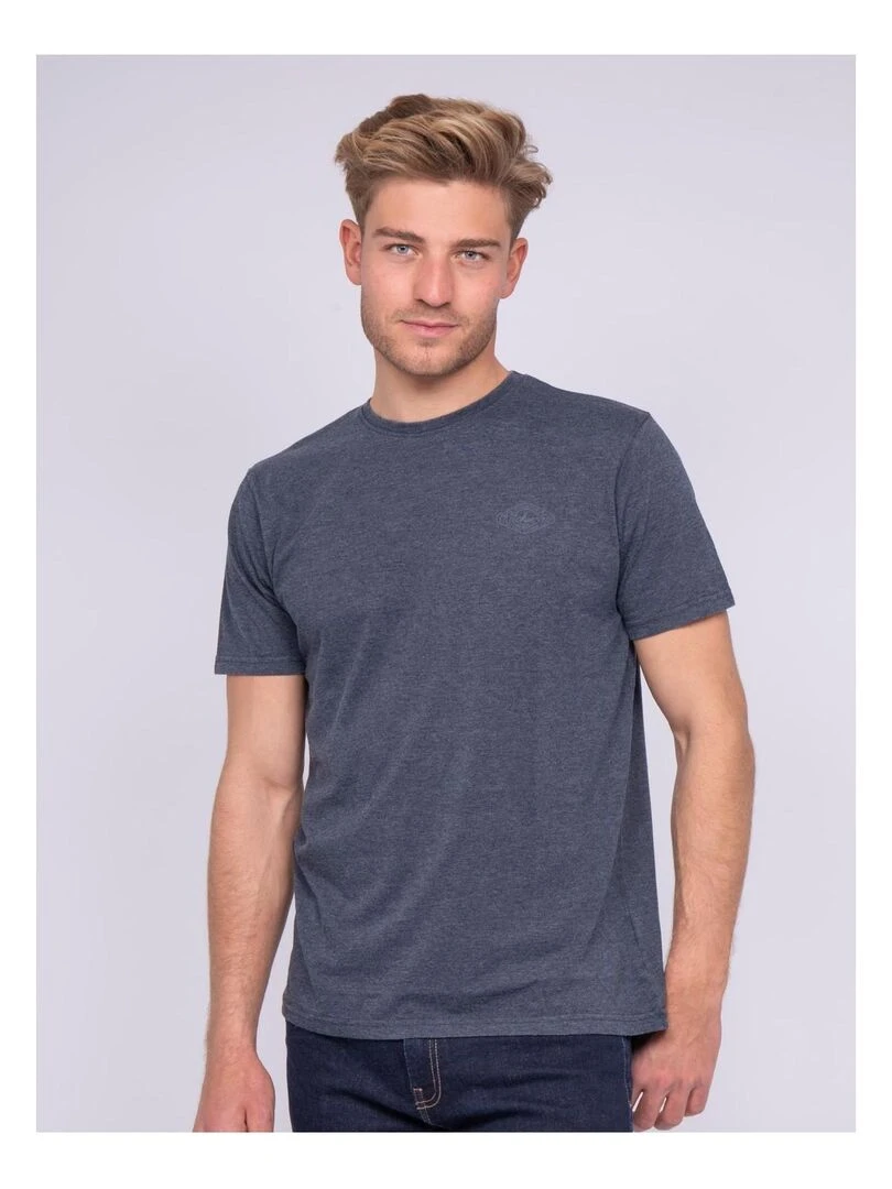 T shirt col rond pur coton NARDI Bleu marine