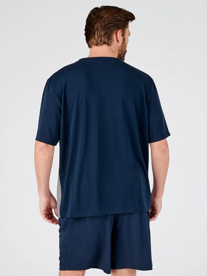 Pyjashort en maille jersey Climatyl   Damart   Bleu marine