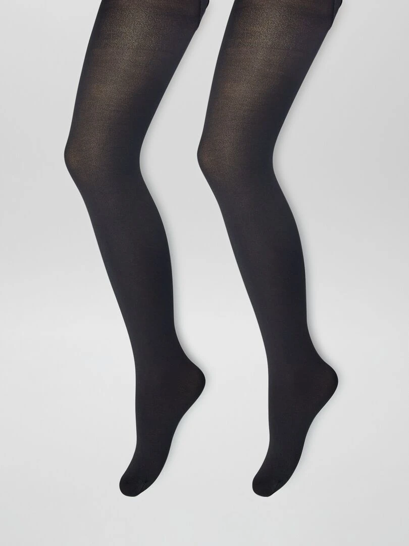 Lot de 2 paires de collants opaques Noir