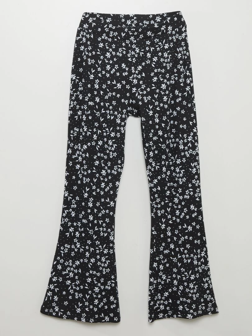 Ensemble t shirt + pantalon imprimé   2 pièces   Noir