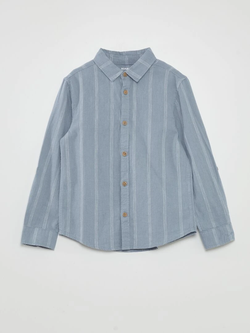 Chemise avec retroussables BLEU