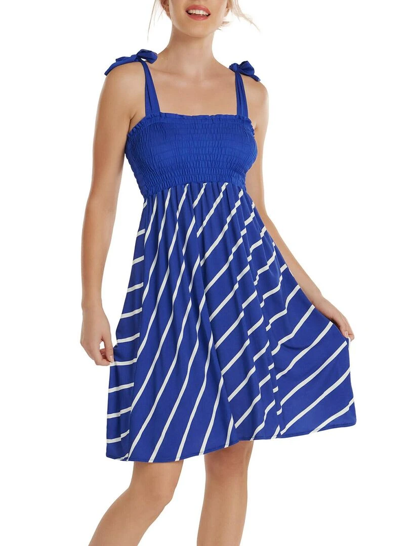 Robe estivale à bretelles Rhodes Bleu